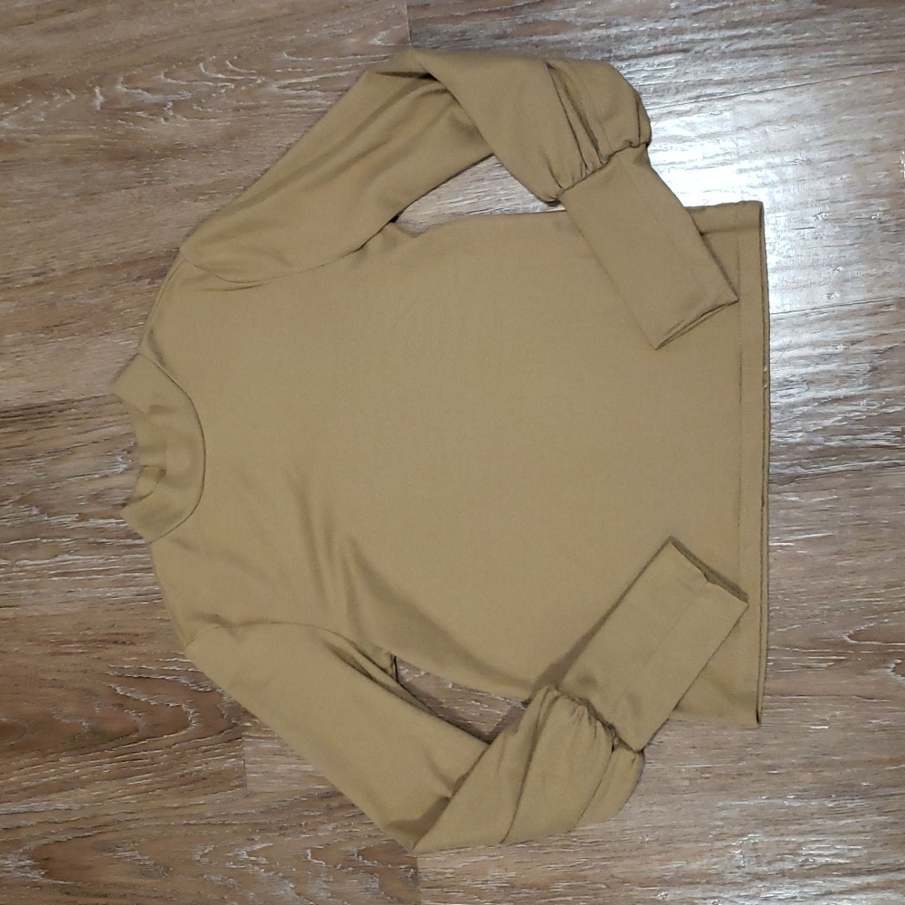 (XS) Noisy May Ava Knit Statement Sleeve Mock Neck Soft Warm Modern Neutral